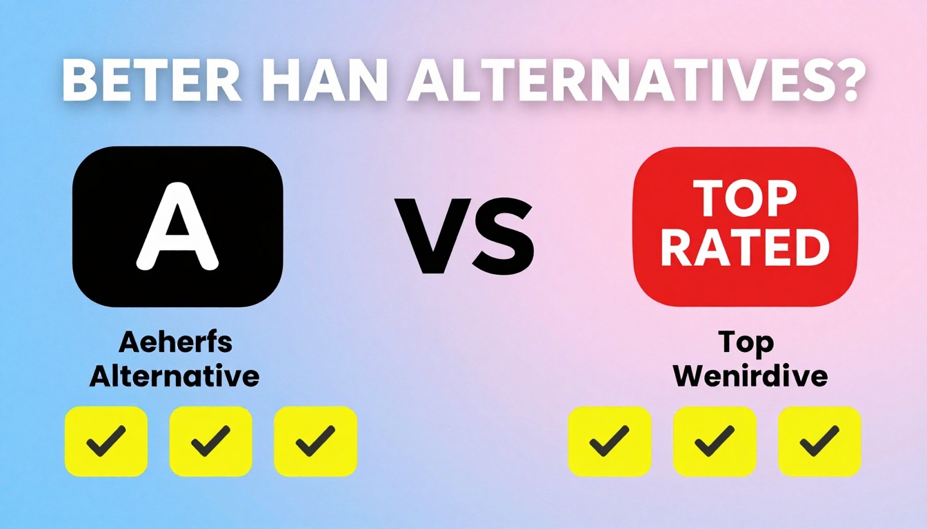 YouTube thumbnail marketing style. Bold text "BETTER THAN ALTERNATIVES?"
Ahrefs Alternative 