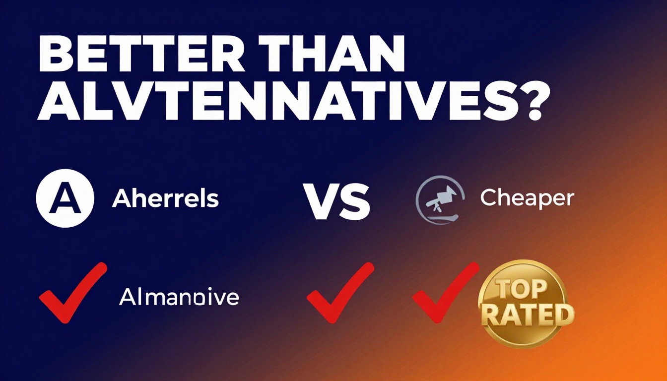 YouTube thumbnail marketing style. Bold text "BETTER THAN ALTERNATIVES?"
Ahrefs Cheaper Alte