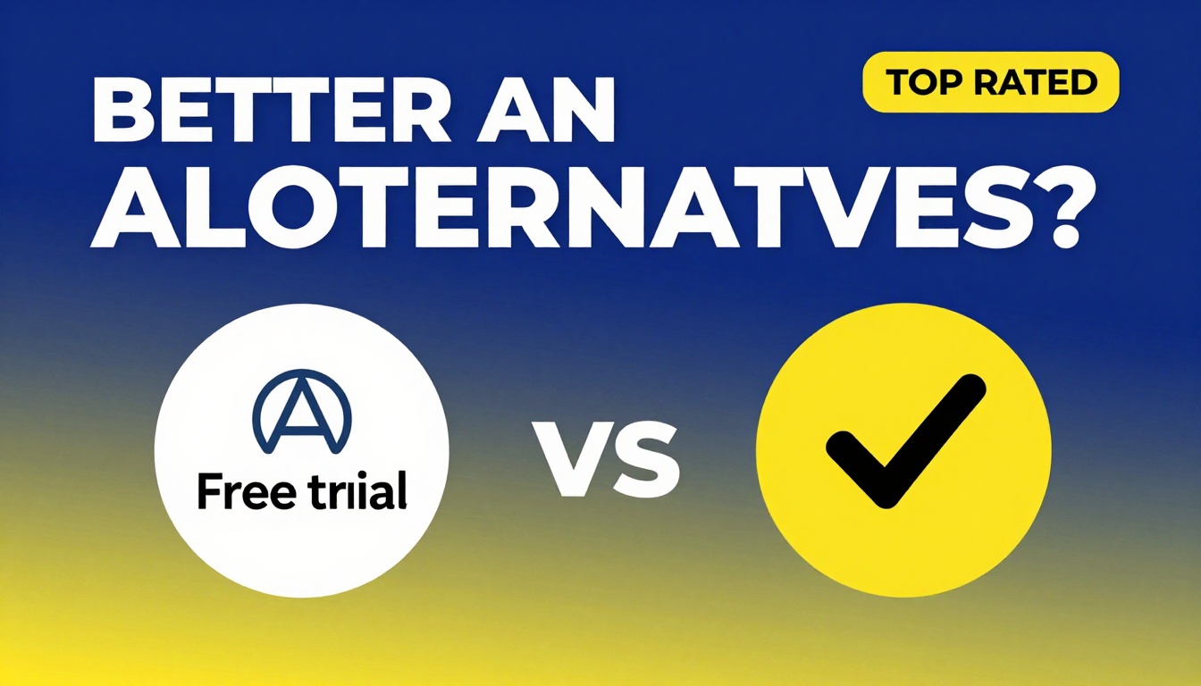 YouTube thumbnail marketing style. Bold text "BETTER THAN ALTERNATIVES?"
Ahrefs Free Trial i