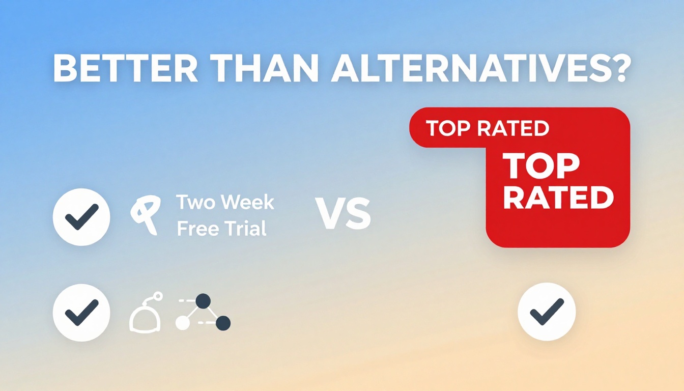 YouTube thumbnail marketing style. Bold text "BETTER THAN ALTERNATIVES?"
Ahrefs Two Week Fre