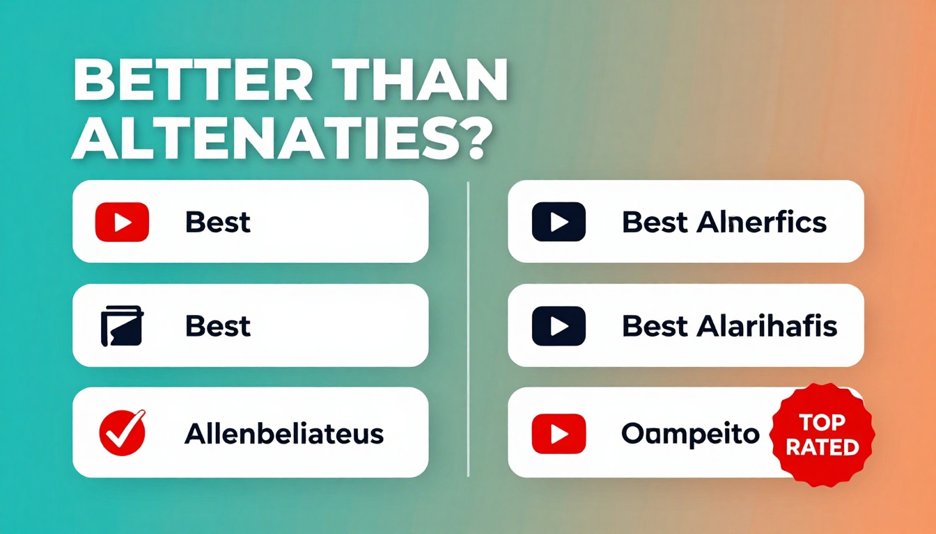 YouTube thumbnail marketing style. Bold text "BETTER THAN ALTERNATIVES?"
Best Ahrefs Alterna