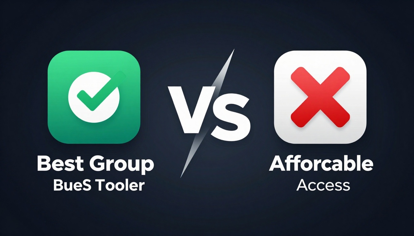 YouTube thumbnail marketing style. "VS" comparison layout.
Best Group Buy Seo Tools Provider