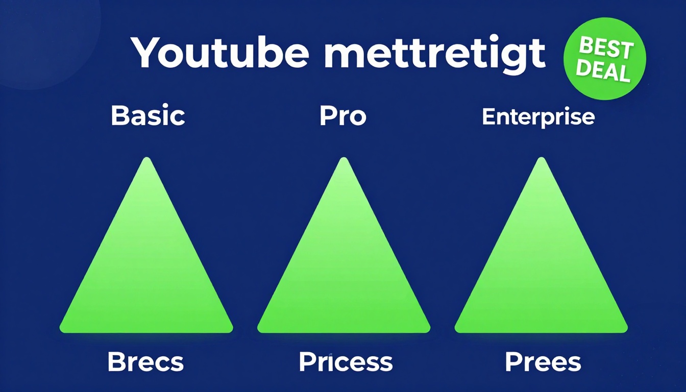 YouTube thumbnail marketing style. Pricing tier comparison visual.
Three pricing boxes: Basi