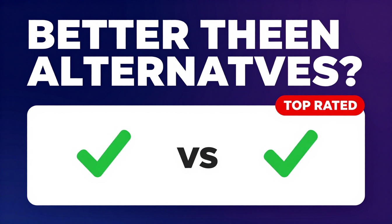 YouTube thumbnail marketing style. Bold text "BETTER THAN ALTERNATIVES?"
Copy Ai Shared Acco