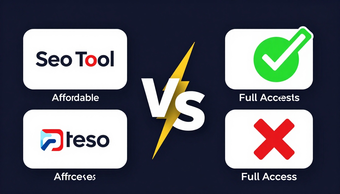 YouTube thumbnail marketing style. "VS" comparison layout.
Group Buy Seo Tool Providers logo