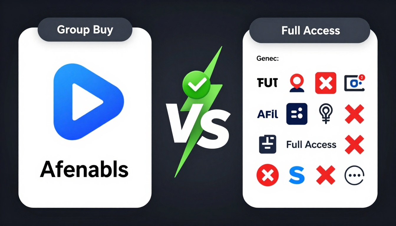 YouTube thumbnail marketing style. "VS" comparison layout.
Group Buy Seo Tools Ahrefs logo/i