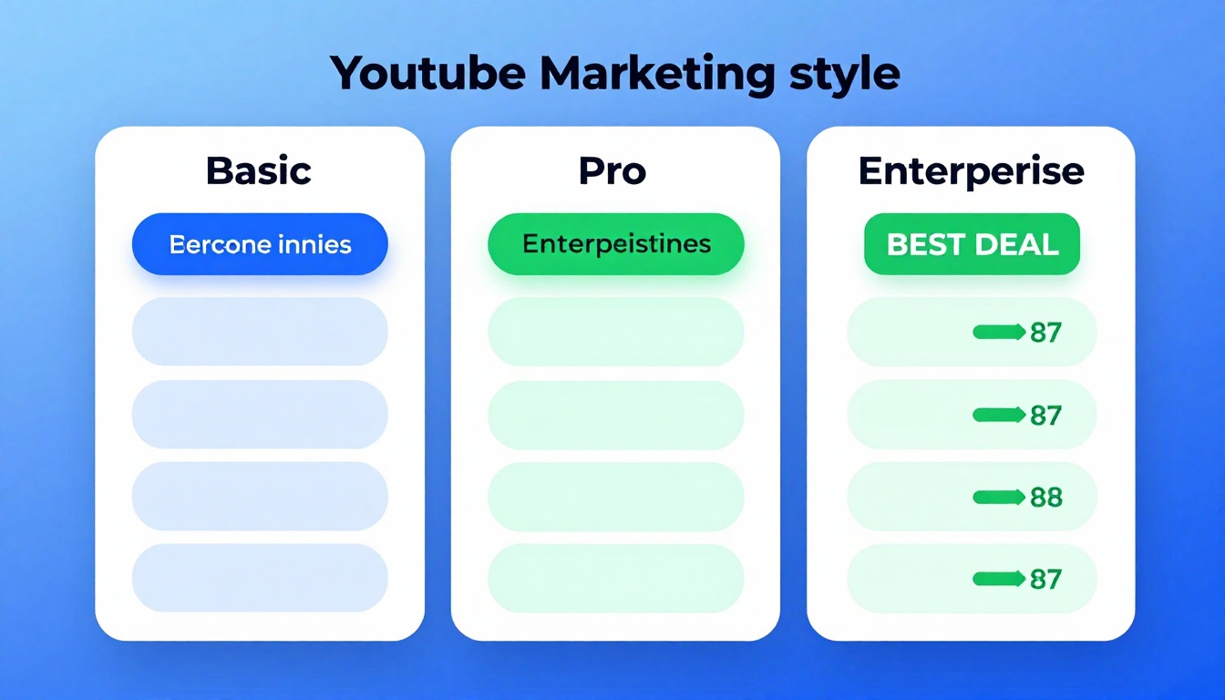 YouTube thumbnail marketing style. Pricing tier comparison visual.
Three pricing boxes: Basi