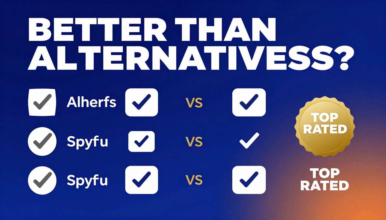 YouTube thumbnail marketing style. Bold text "BETTER THAN ALTERNATIVES?"
Ahrefs Vs Spyfu ico