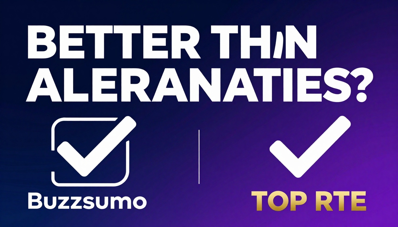 YouTube thumbnail marketing style. Bold text "BETTER THAN ALTERNATIVES?"
Buzzsumo Vs Ahrefs 