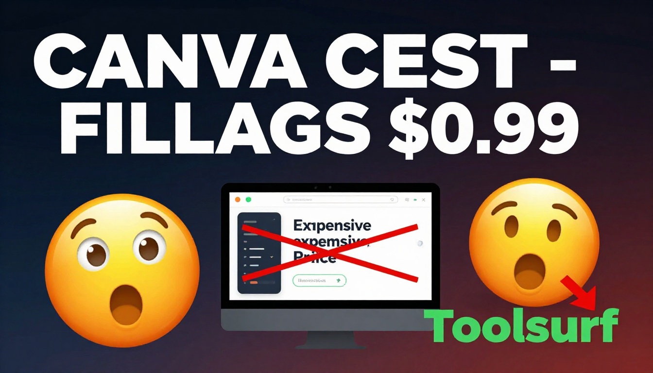 YouTube thumbnail marketing style. Bold white text "CANVA COST - FULL ACCESS $0.99".
Split s
