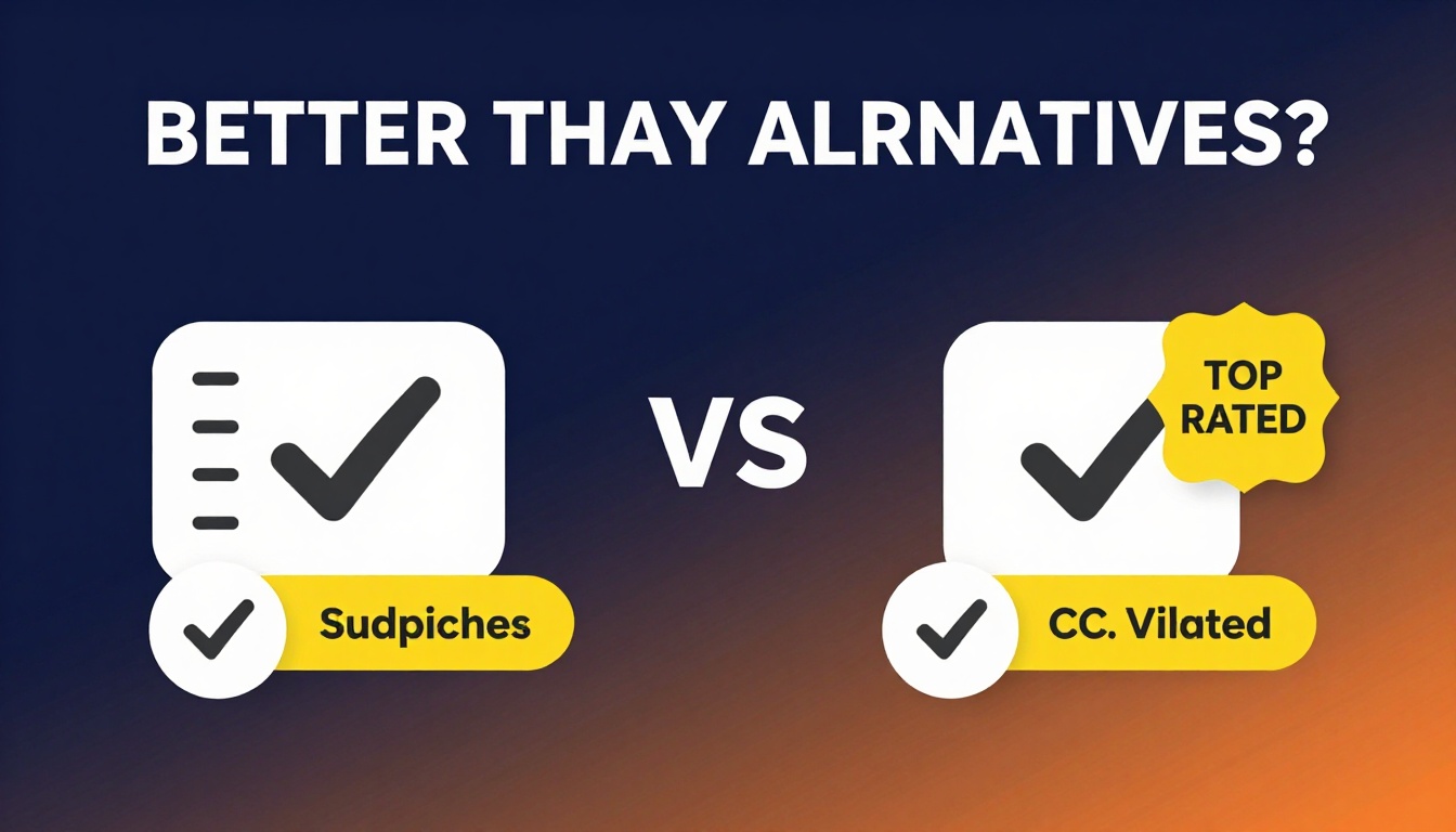 YouTube thumbnail marketing style. Bold text "BETTER THAN ALTERNATIVES?"
Canva Subscription 