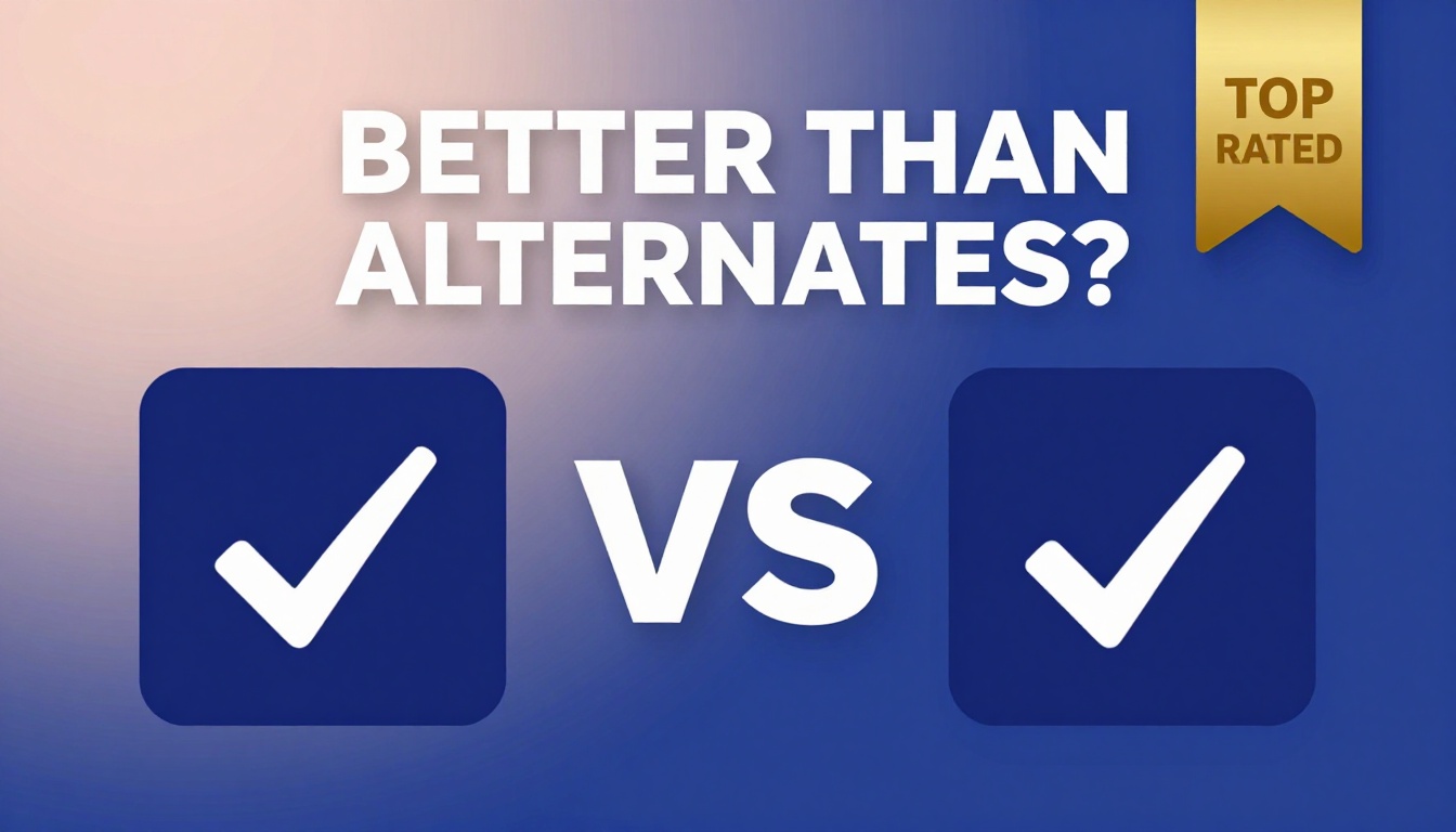 YouTube thumbnail marketing style. Bold text "BETTER THAN ALTERNATIVES?"
Capcut Subscription