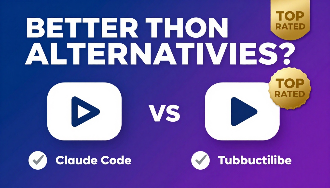 YouTube thumbnail marketing style. Bold text "BETTER THAN ALTERNATIVES?"
Claude Code Subscri