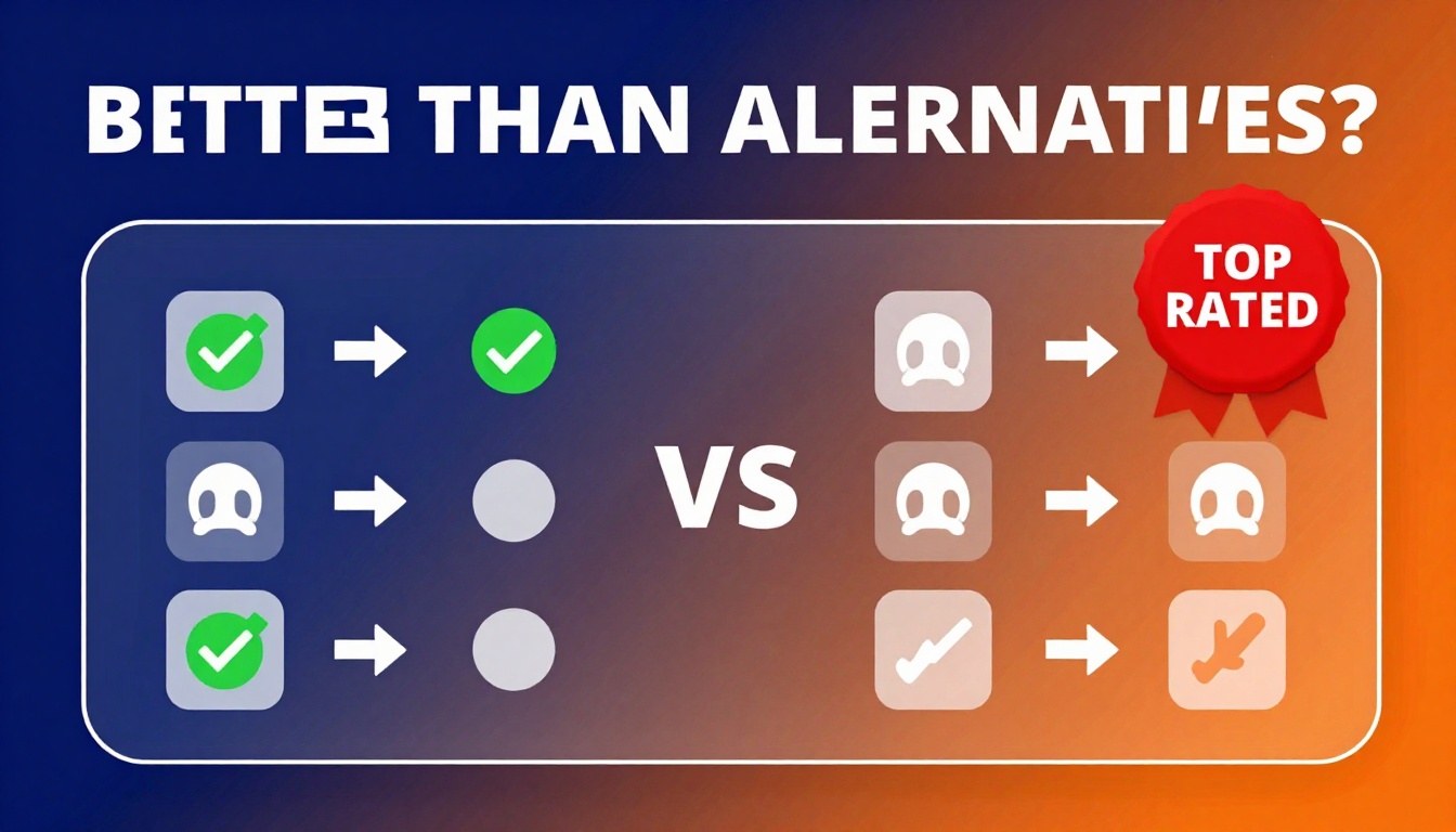 YouTube thumbnail marketing style. Bold text "BETTER THAN ALTERNATIVES?"
Claude Discount ico