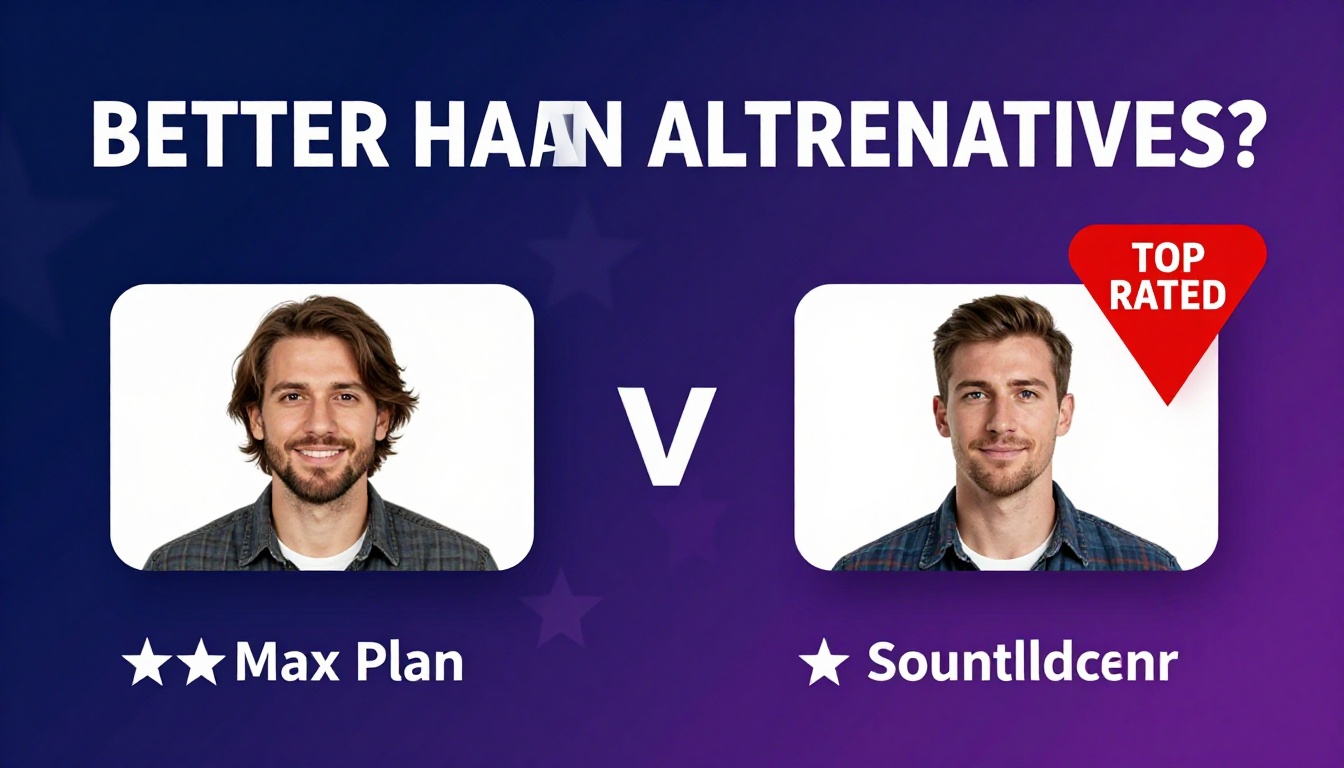 YouTube thumbnail marketing style. Bold text "BETTER THAN ALTERNATIVES?"
Claude Max Plan ico