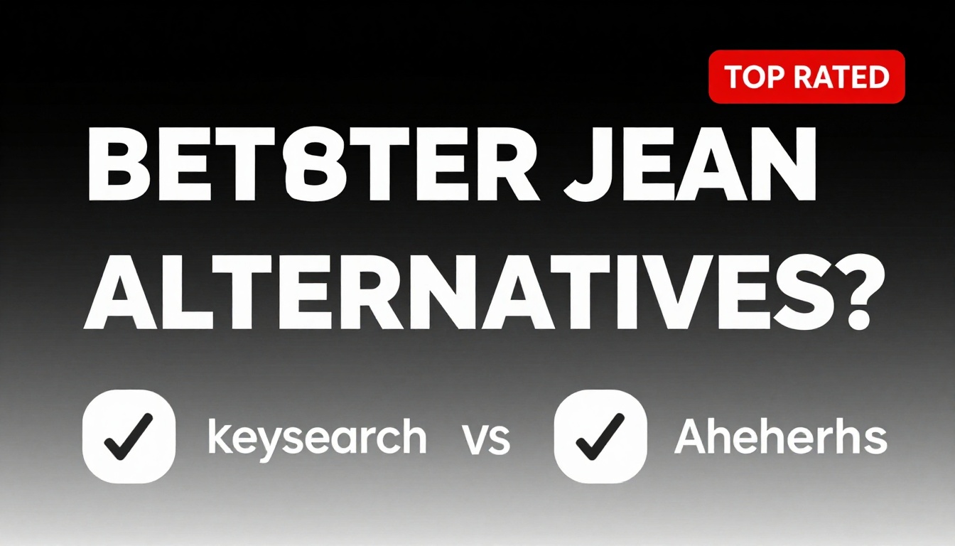 YouTube thumbnail marketing style. Bold text "BETTER THAN ALTERNATIVES?"
Keysearch Vs Ahrefs