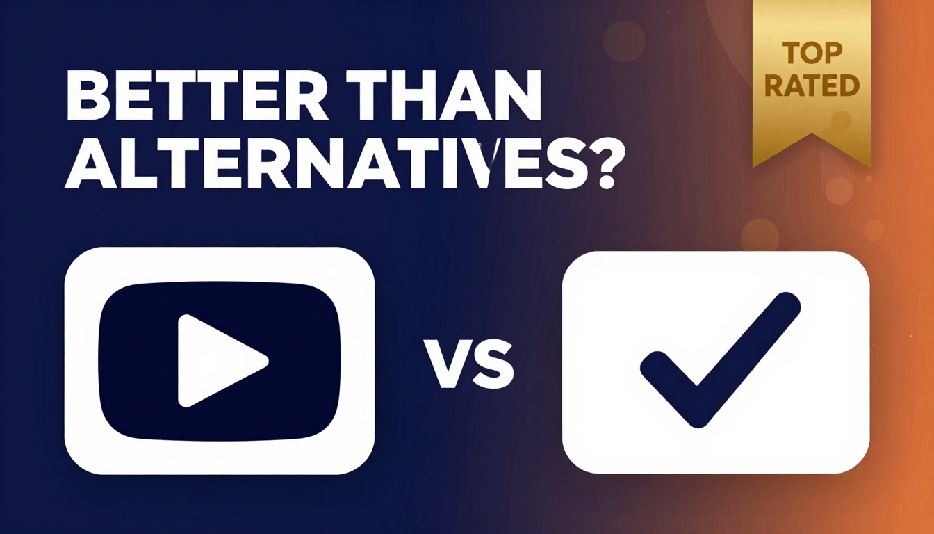 YouTube thumbnail marketing style. Bold text "BETTER THAN ALTERNATIVES?"
Pictory Free Altern