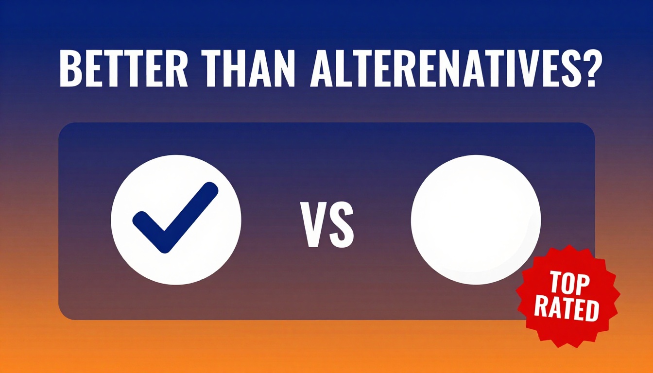 YouTube thumbnail marketing style. Bold text "BETTER THAN ALTERNATIVES?"
Shutterstock Free T