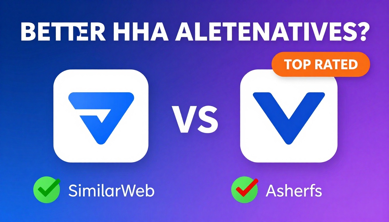 YouTube thumbnail marketing style. Bold text "BETTER THAN ALTERNATIVES?"
Similarweb Vs Ahref