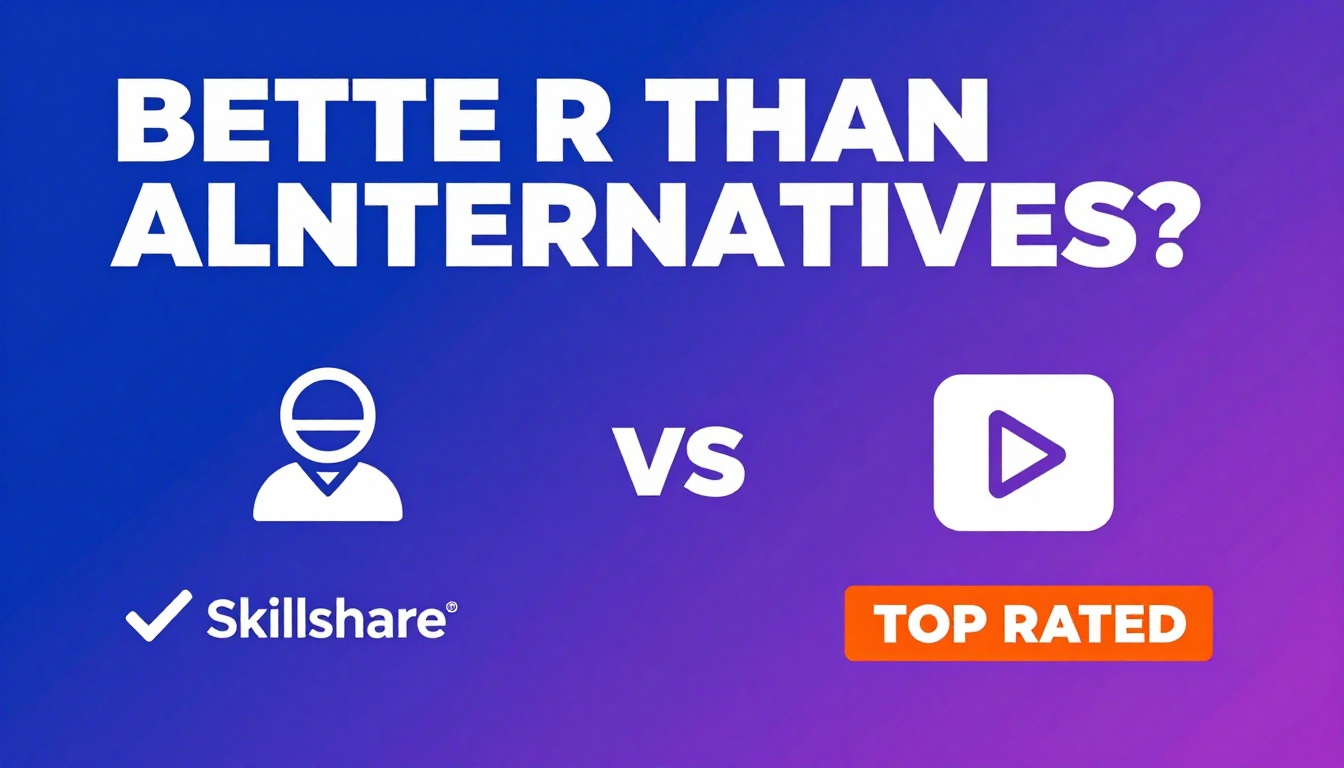 YouTube thumbnail marketing style. Bold text "BETTER THAN ALTERNATIVES?"
Skillshare Cost ico