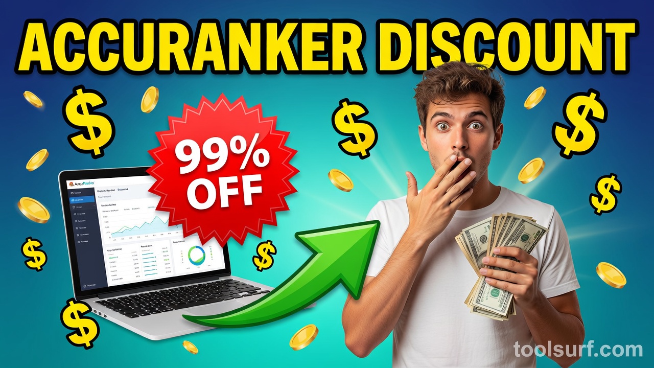YouTube thumbnail style blog featured image, 16:9 landscape. Large bold yellow blocky text with blac