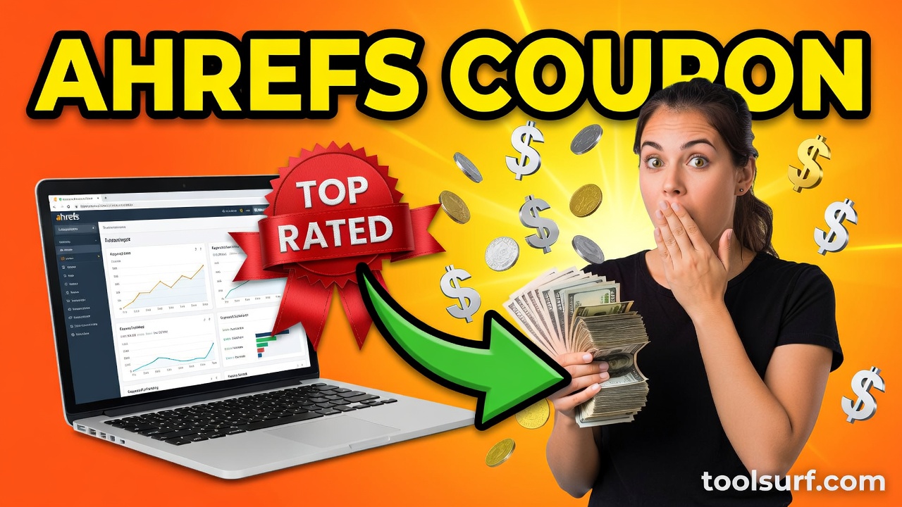 YouTube thumbnail style blog featured image, 16:9 landscape. Large bold yellow blocky text with blac