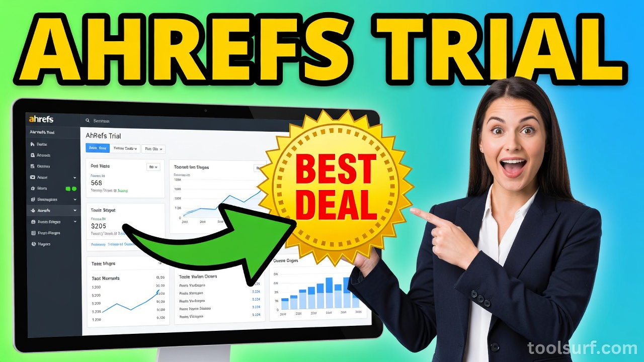 YouTube thumbnail style blog featured image, 16:9 landscape. Large bold yellow blocky text with blac