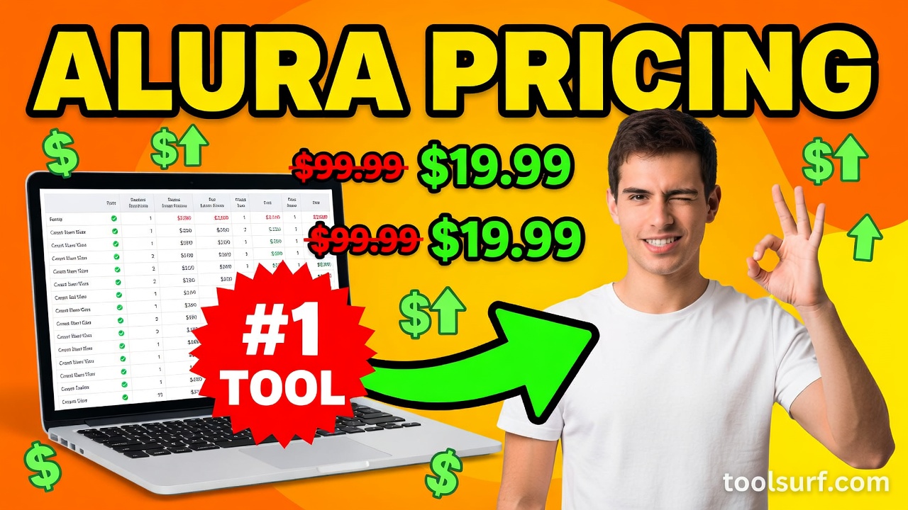 YouTube thumbnail style blog featured image, 16:9 landscape. Large bold yellow blocky text with blac