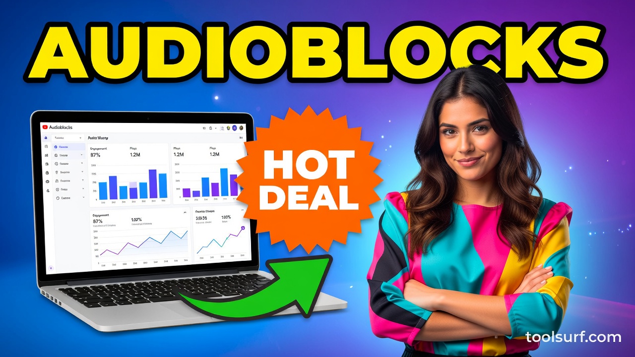 YouTube thumbnail style blog featured image, 16:9 landscape. Large bold yellow blocky text with blac
