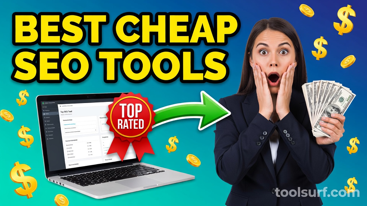 YouTube thumbnail style blog featured image, 16:9 landscape. Large bold yellow blocky text with blac