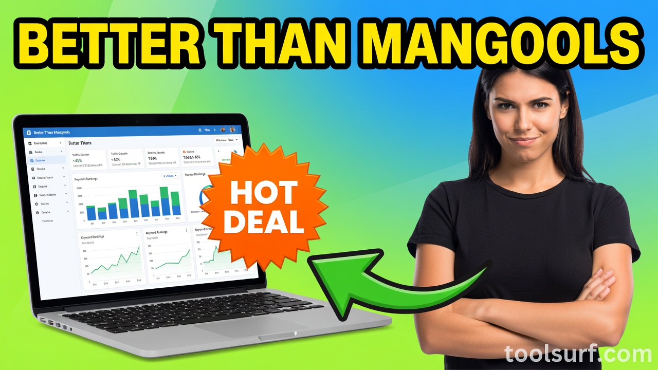YouTube thumbnail style blog featured image, 16:9 landscape. Large bold yellow blocky text with blac