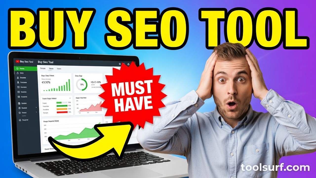 YouTube thumbnail style blog featured image, 16:9 landscape. Large bold yellow blocky text with blac