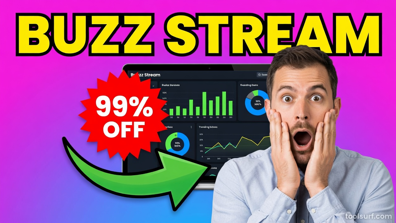 YouTube thumbnail style blog featured image, 16:9 landscape. Large bold yellow blocky text with blac