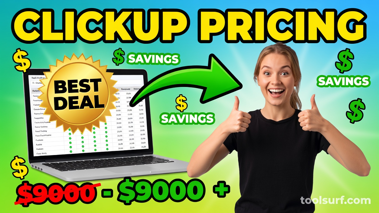 YouTube thumbnail style blog featured image, 16:9 landscape. Large bold yellow blocky text with blac