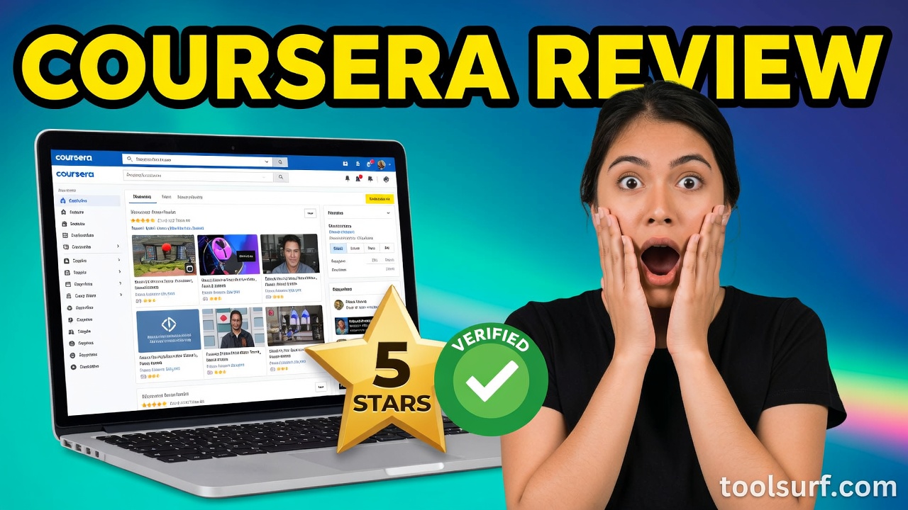 YouTube thumbnail style blog featured image, 16:9 landscape. Large bold yellow blocky text with blac