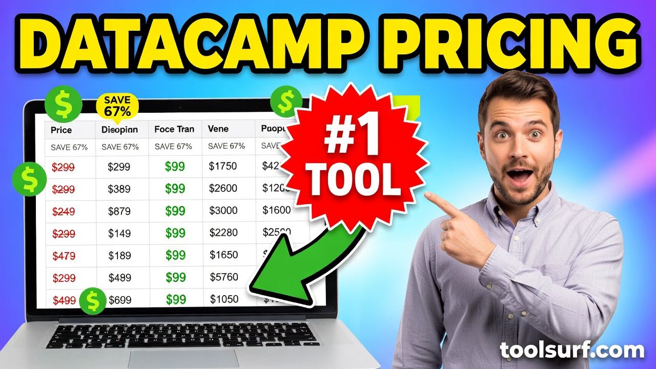 YouTube thumbnail style blog featured image, 16:9 landscape. Large bold yellow blocky text with blac