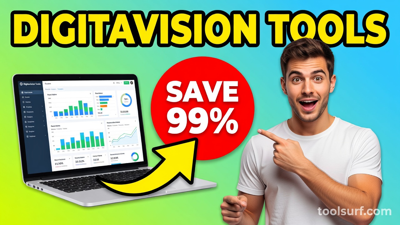 YouTube thumbnail style blog featured image, 16:9 landscape. Large bold yellow blocky text with blac