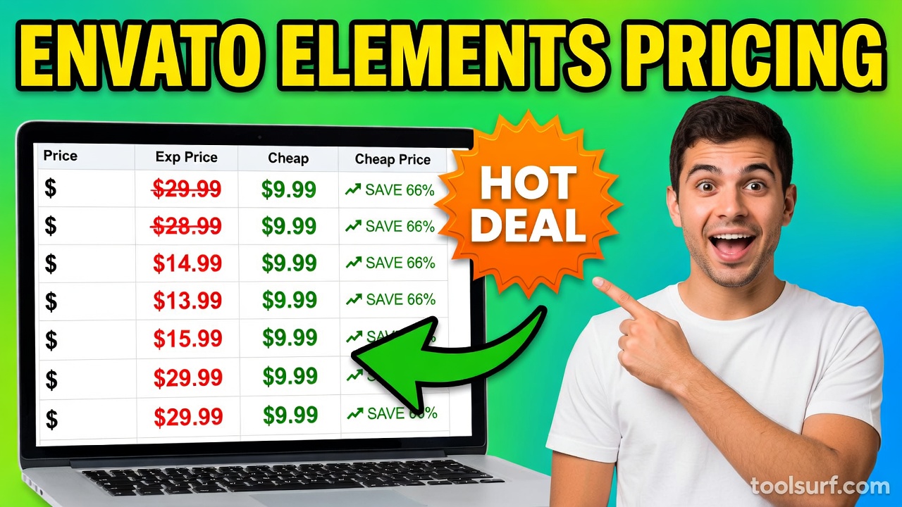YouTube thumbnail style blog featured image, 16:9 landscape. Large bold yellow blocky text with blac