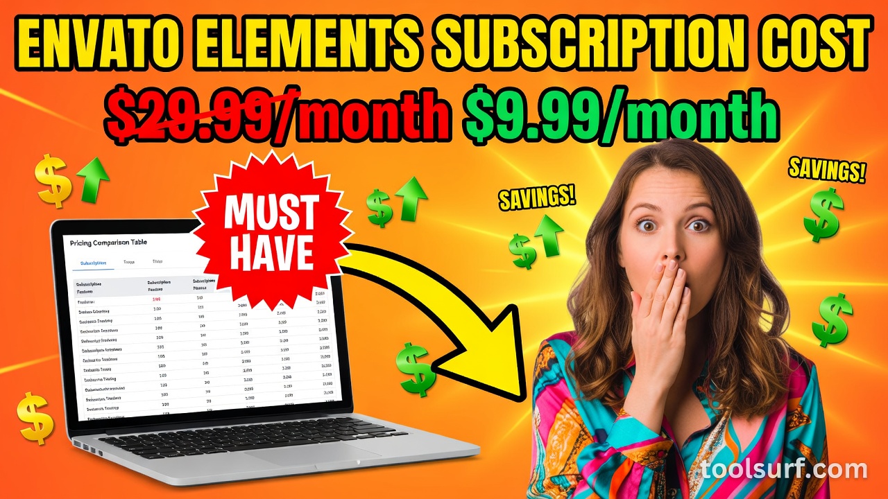 YouTube thumbnail style blog featured image, 16:9 landscape. Large bold yellow blocky text with blac