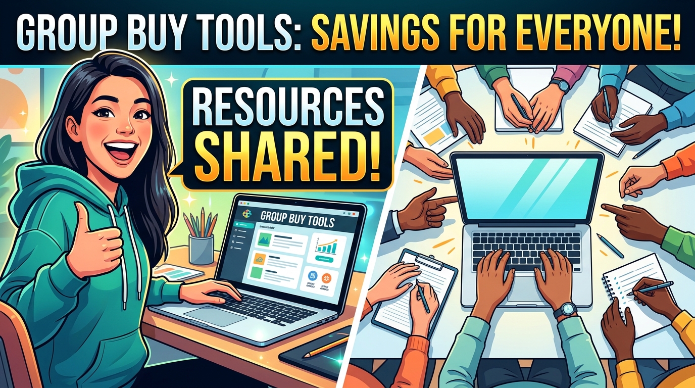 An overhead view of a diverse group of people's hands gathered around a shared laptop screen in a bright collaborative w