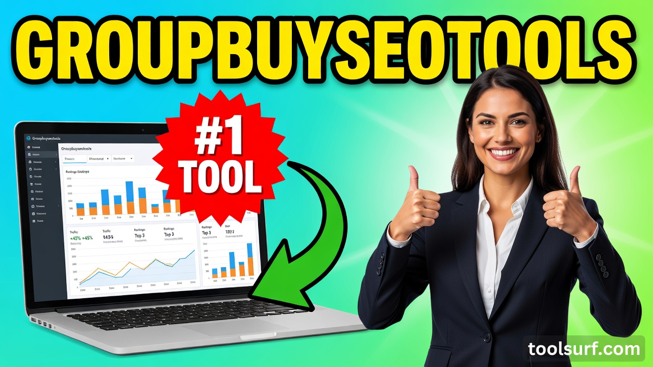 YouTube thumbnail style blog featured image, 16:9 landscape. Large bold yellow blocky text with blac