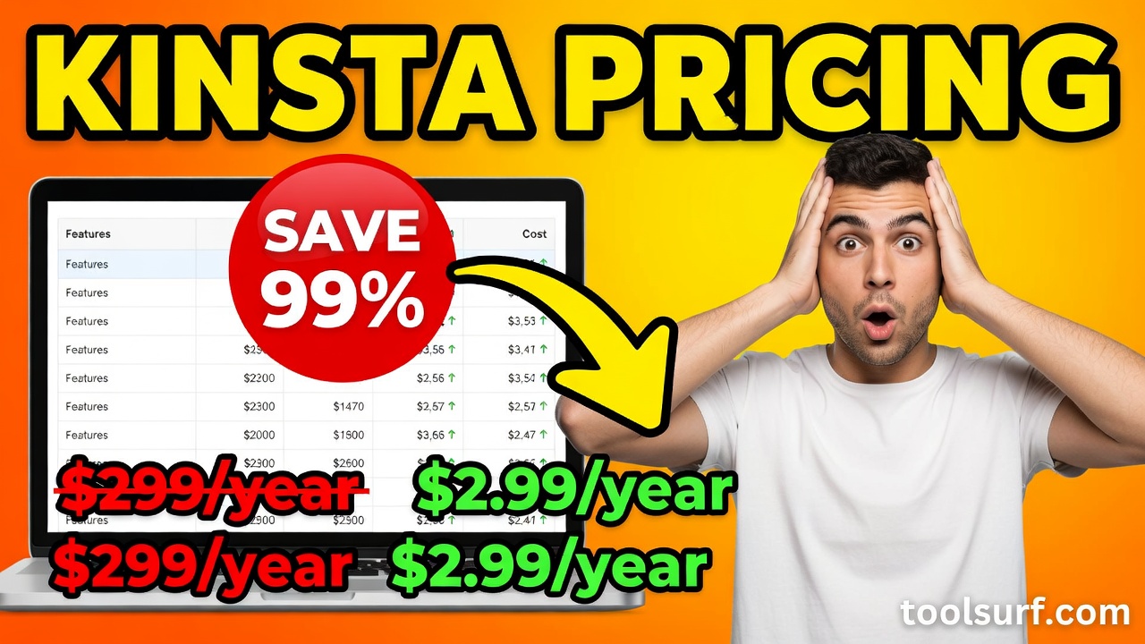 YouTube thumbnail style blog featured image, 16:9 landscape. Large bold yellow blocky text with blac
