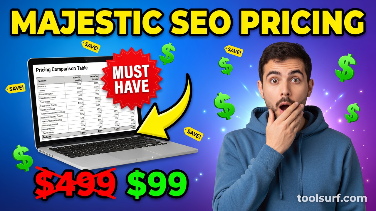 YouTube thumbnail style blog featured image, 16:9 landscape. Large bold yellow blocky text with blac