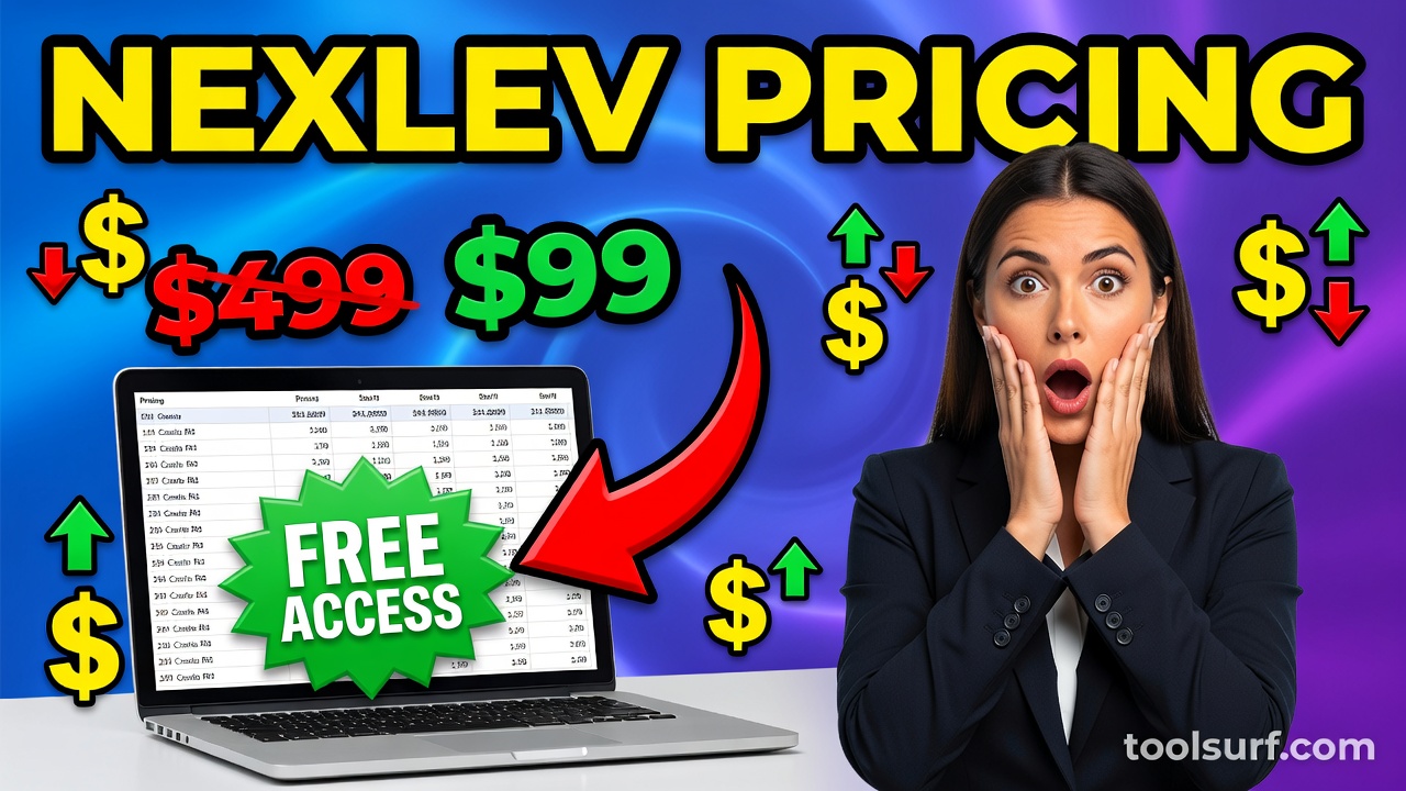 YouTube thumbnail style blog featured image, 16:9 landscape. Large bold yellow blocky text with blac