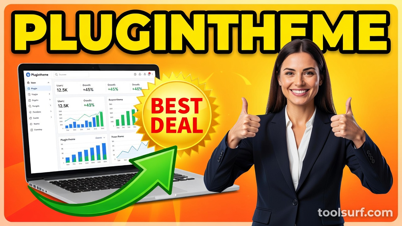 YouTube thumbnail style blog featured image, 16:9 landscape. Large bold yellow blocky text with blac