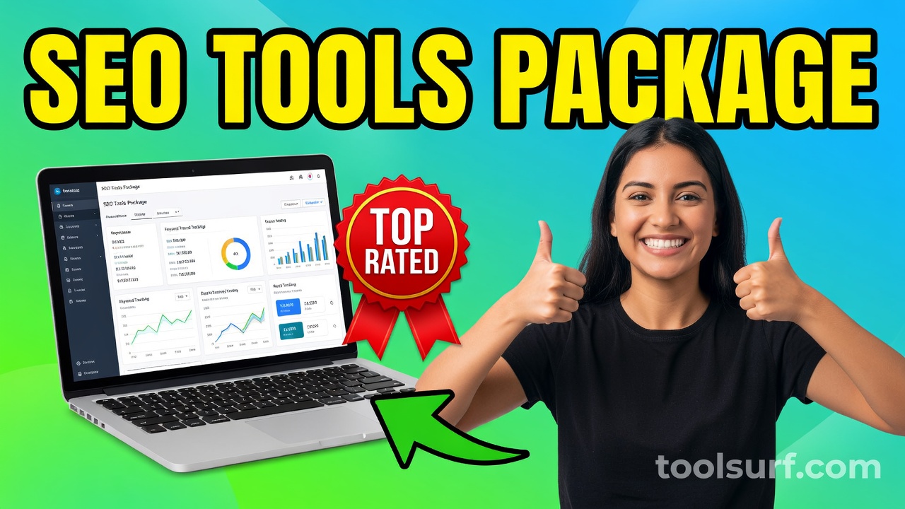 YouTube thumbnail style blog featured image, 16:9 landscape. Large bold yellow blocky text with blac