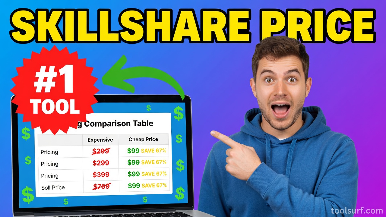 YouTube thumbnail style blog featured image, 16:9 landscape. Large bold yellow blocky text with blac