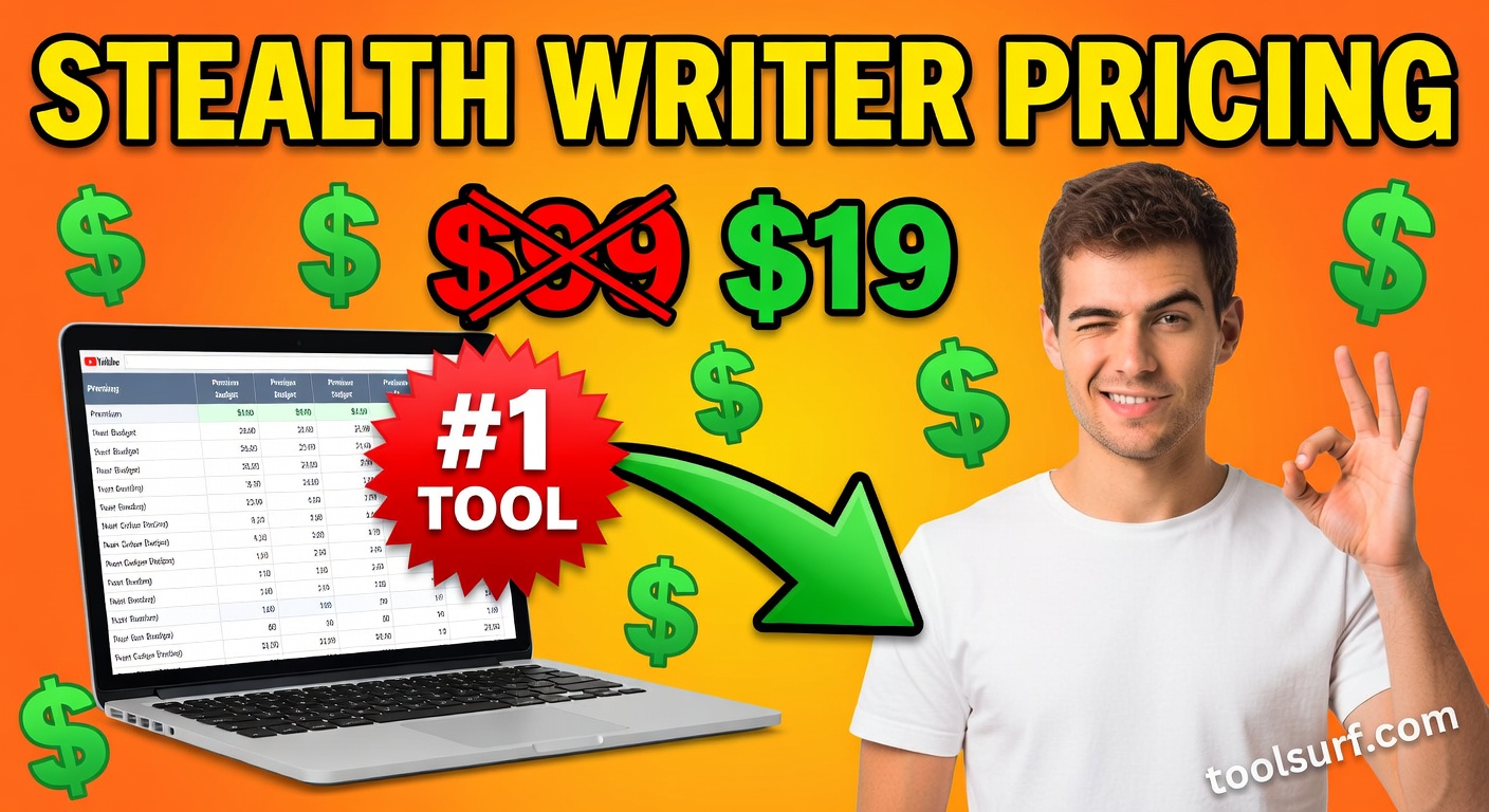 YouTube thumbnail style blog featured image, 16:9 landscape. Large bold yellow blocky text with blac