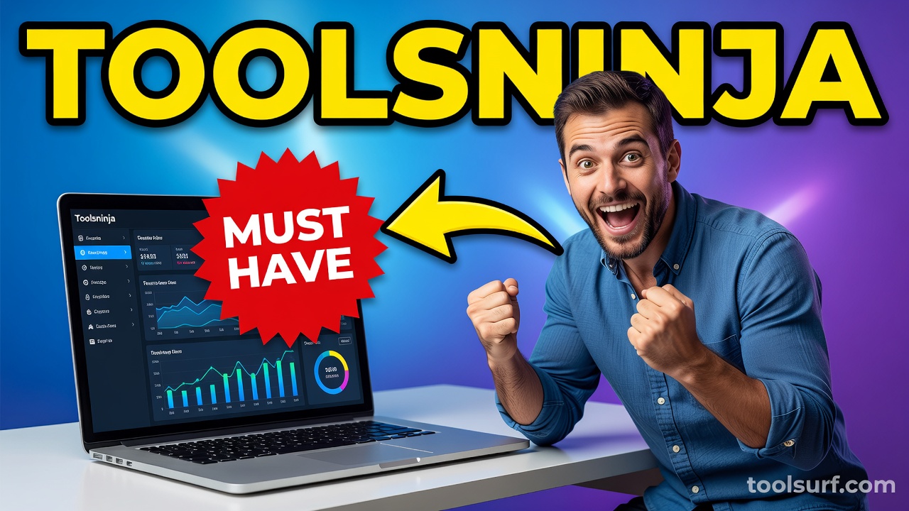 YouTube thumbnail style blog featured image, 16:9 landscape. Large bold yellow blocky text with blac