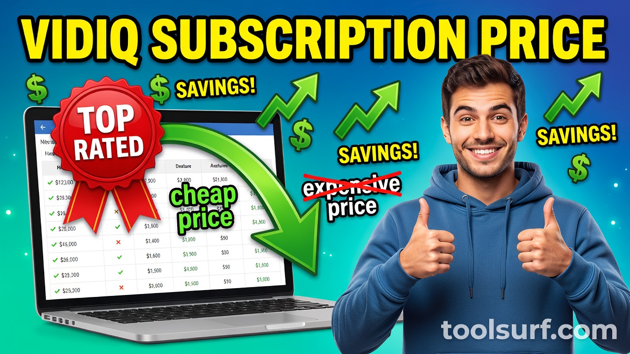YouTube thumbnail style blog featured image, 16:9 landscape. Large bold yellow blocky text with blac
